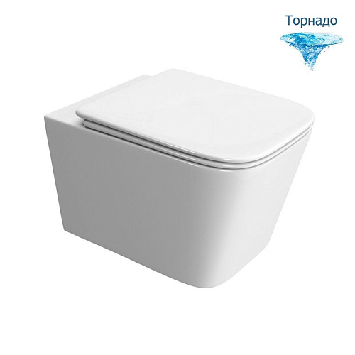 Унитаз подвесной Belbagno DUE-TOR торнадо белый сиденье с микролифтом