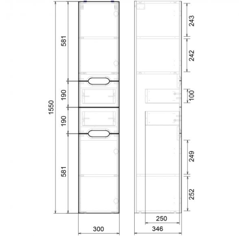 Пенал подвесной Мирсант SOHO 30 универсальный фото 3