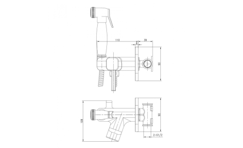 Смеситель встроенный монтаж с гигиеническим душем Lemark SOLO LM7165G золото фото 3
