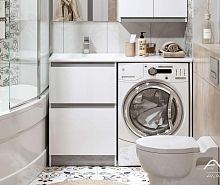 Тумба с раковиной Alavann Soft Silver 120 L,R (Ум Даллас120) напольная белая/серые вставки