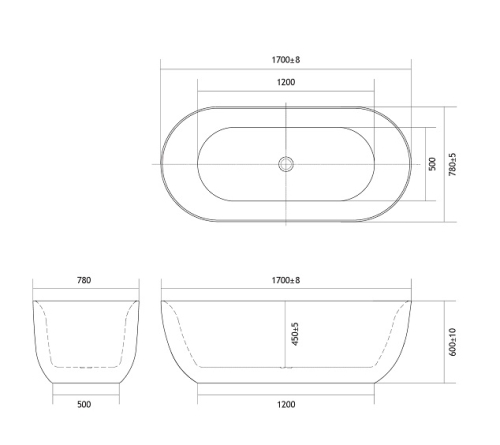 Ванна акриловая Афина 170х78, ножки, сифон фото 4
