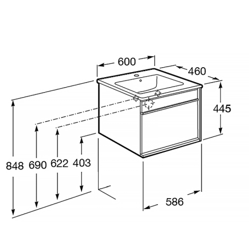 Тумба с раковиной Roca Aneto 60, 80 фото 7