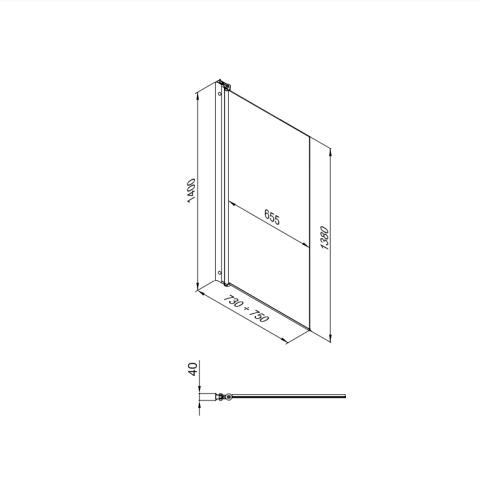 Штора на ванну Triton Соло-Квад 75 стекло прозрачное фото 2