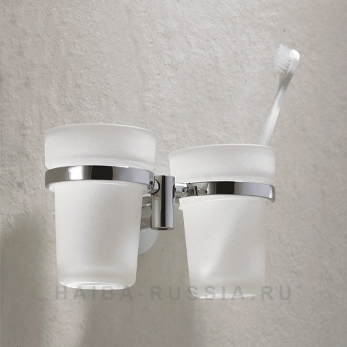 Держатель стаканов двойной Haiba HB1708 хром фото 2