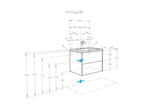 Тумба с раковиной Акватон Сохо 60, 75, 100 Белый глянец фото 7