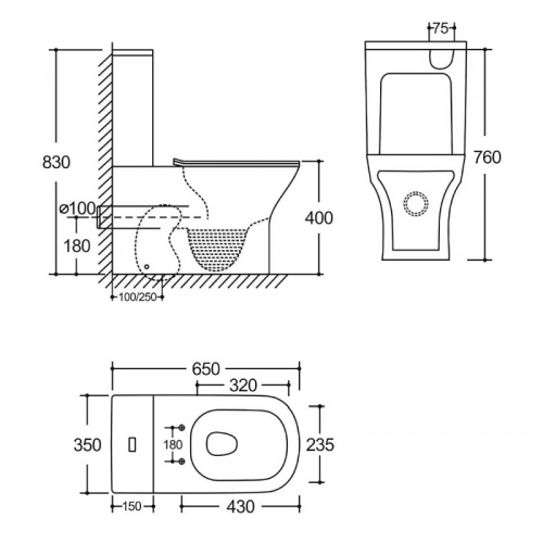 Унитаз напольный безободковый Azario Milagro AZ-8502, смыв Торнадо фото 10