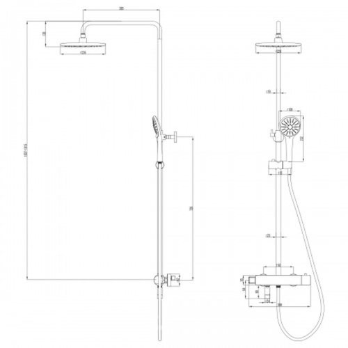 Душевая система с термостатом Lemark Bronx LM3772BL черная фото 2