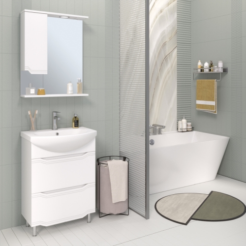 Тумба напольная с раковиной Aqua de Marco Viktoria 60 белая, 2 ящика фото 7
