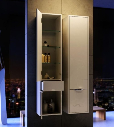 Пенал подвесной Aqwella MALAGA 33 см L/R крафт тёмный фото 3