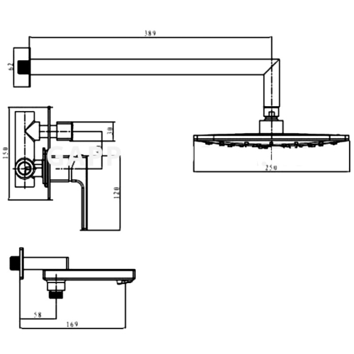 Встроенный смеситель для ванны с 3-функциями Gappo Futura G7117-8 белый/хром фото 2