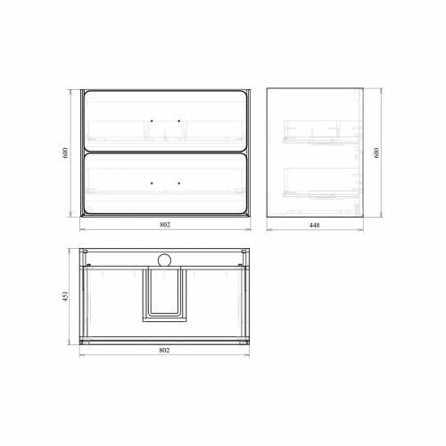 Тумба с раковиной Mirsant Viva 80, 100 подвесная, белая фото 8