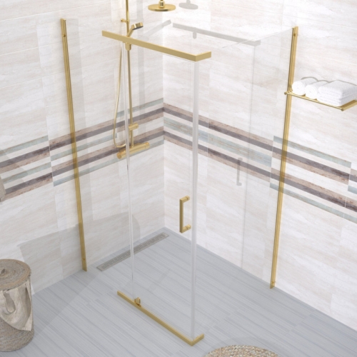 Душевое ограждение Triton Терра-Голд 120*90 прозрачное стекло фото 4