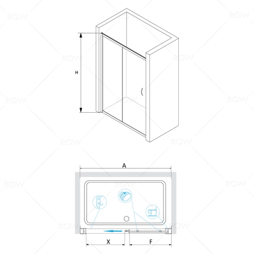 Душевая дверь RGW PA-016 100, 120, 130, 140, 150, 160, 170, 180 фото 2