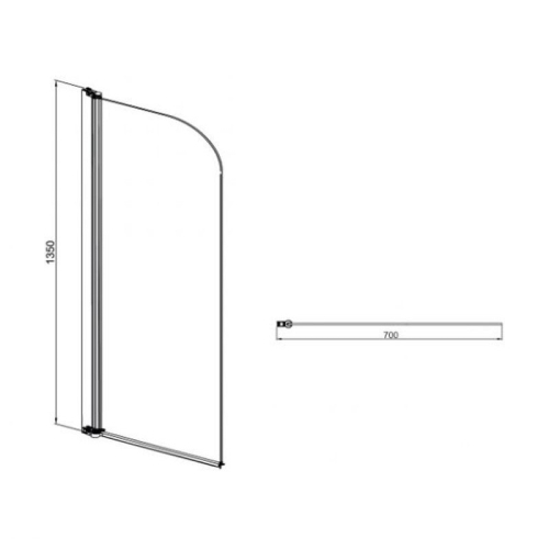 Шторка для ванны Mirsant Life 2 700*1350 фото 2