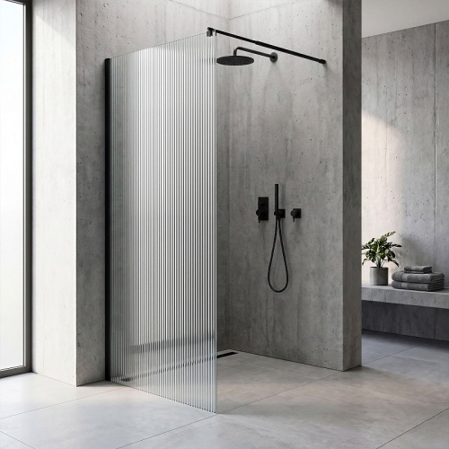 Душевая перегородка Loranto Walk-in CS-Z02B 90, 100, 110, 120, 130*200 профиль черный матовый