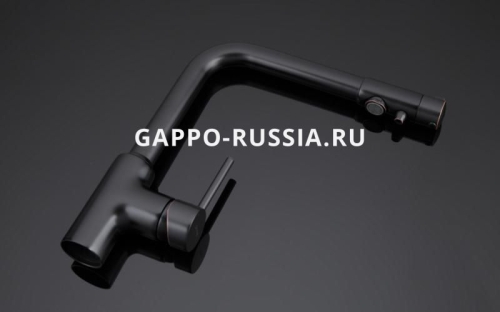 Смеситель для кухни  G4390-10 чёрный фото 4