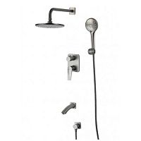 Смеситель встроенный для ванны на 3 полож Lemark Bronx LM3722GM графит