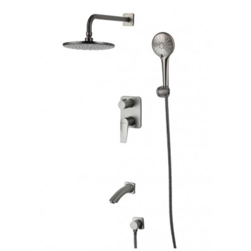 Смеситель встроенный для ванны на 3 полож Lemark Bronx LM3722GM графит