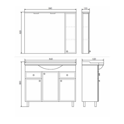Зеркало-шкаф Comforty Сочи 85 100 фото 3