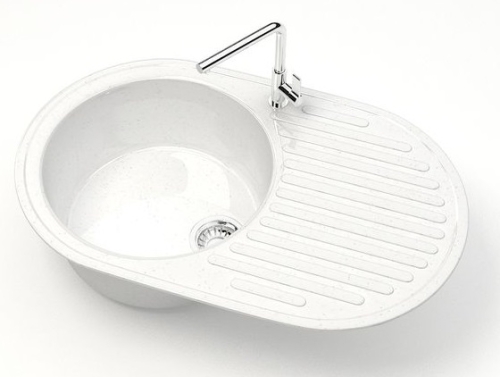 Кухонная мойка Glanz Наоми L11 720x455x190 глянец белый