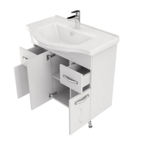 Тумба с раковиной Mirsant Сандра 80, 100 напольная с дв. и ящиками фото 2