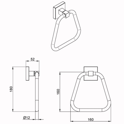 Полотенцедержатель Azario Rina AZ-87011 кольцо фото 2
