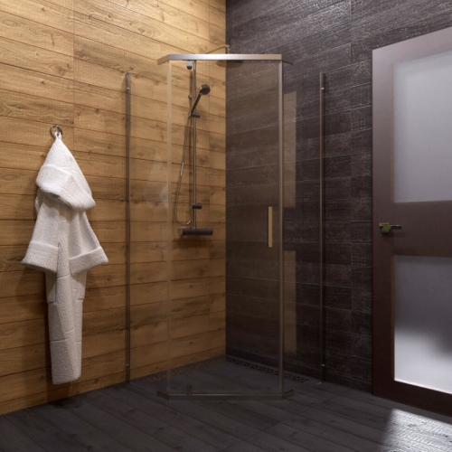 Душевое ограждение Triton Дека-Хром 90*90, 100*100 стекло прозрачное фото 4