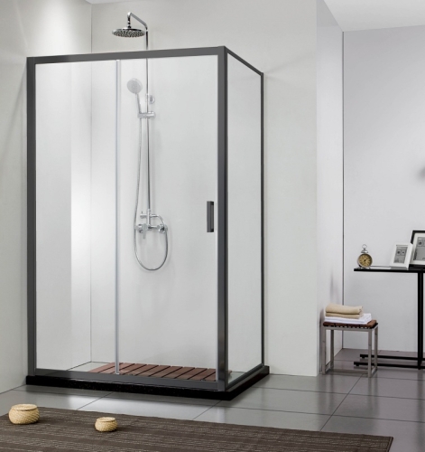 Душевой угол Aquatek AQ ARI RA 10020BL/AQ ARI WA 10020BL 100*100 профиль черный матовый