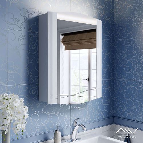 Зеркальный шкаф Alavann Silvia 60, 70 белый