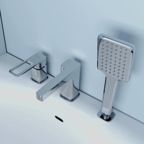 Смеситель на борт ванны 3 отв Iddis Slide хром фото 3