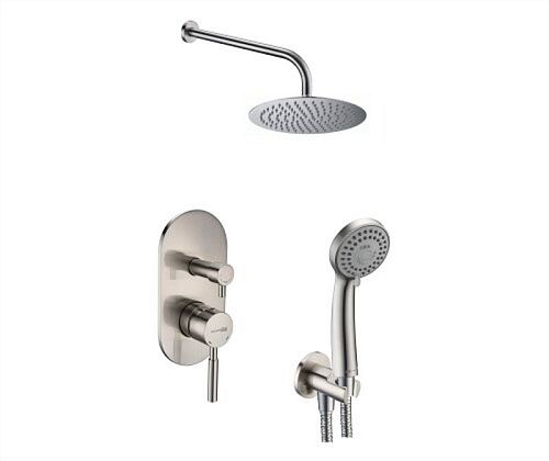 Встроенный смеситель для ванны на 2 положения Wasserkraft A16421 (душевой комплект) матовый матовый хром