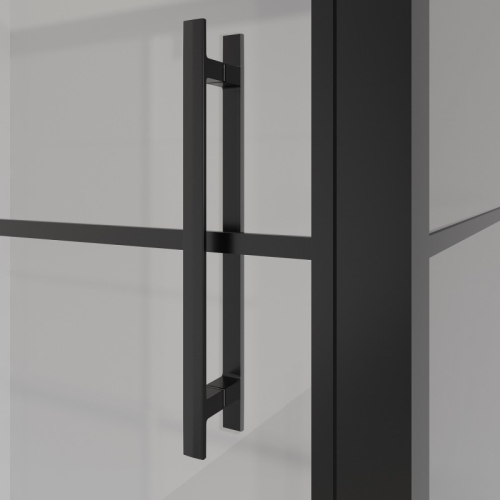 Душевое ограждение Niagara Нова/Nova NG-0220-08ВLACK 120*80, дверь распашная, стекло с рисунком фото 3