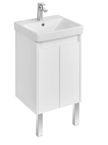 Тумба с раковиной Aquaton Сканди Doors 45, 55, 70, 80 Белый Глянцевый/Белый Матовый фото 2