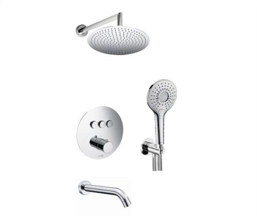 Встроенный смеситель для ванны на 3 положения Wasserkraft A175817 Thermo (душевой комплект) хром
