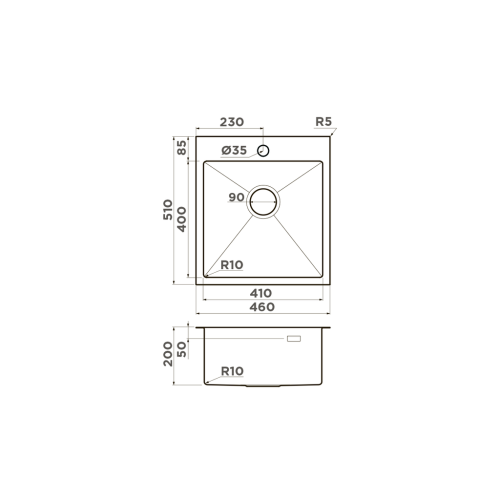 Кухонная мойка OMOIKIRI Akisame 46 1.2 мм нерж сталь (3 цвета) фото 3