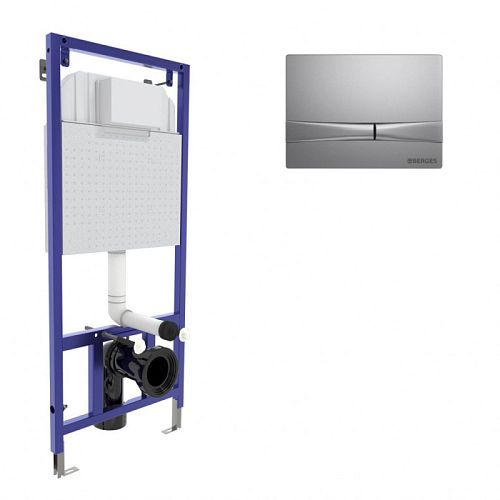 Инсталяция Berges Wasserhaus NOVUM F кнопка белая, хром матовый, хром глянец, Soft Touch черная