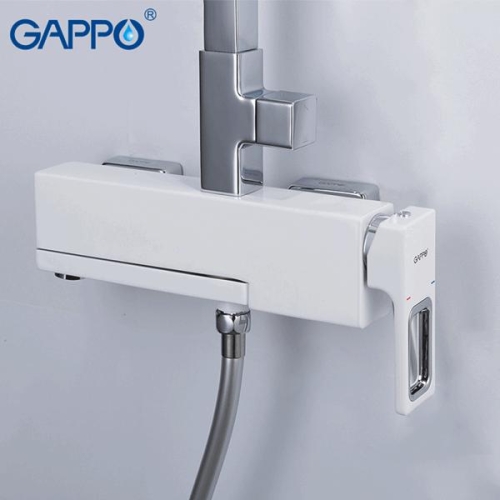 Душевая система со смесителем Gappo G2417-8 белый/хром фото 4