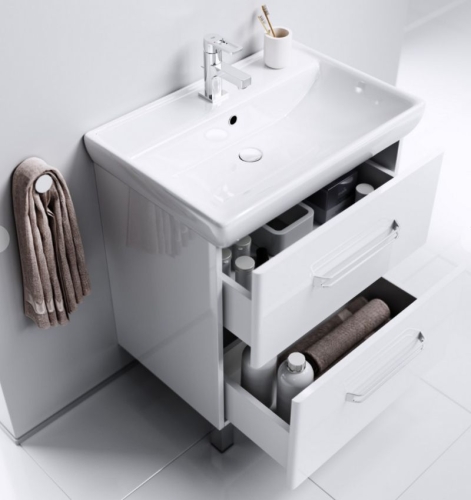 Тумба с умывальником Aqwella  Neo 60 70 80 напольная белая фото 3