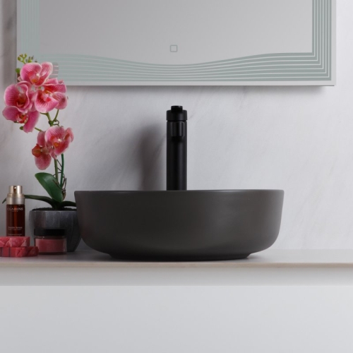 Раковина накладная Belbagno BB1315-H301 410х410х140мм черный матовый фото 4