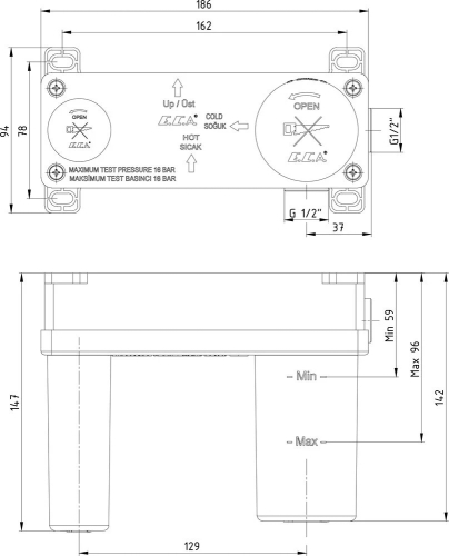 Скрытая часть для смесителя E.C.A 102166601C1EX черный матовый фото 2