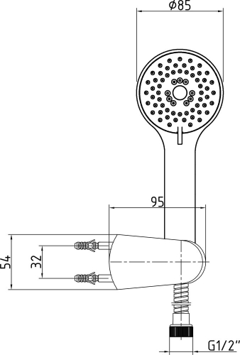 Душевой гарнитур E.C.A Nita Hand Shower Set 102117338EX (лейка 3 режима, держатель, шланг 150) фото 2