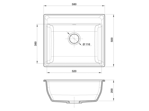 Мойка кухонная GranFest Vertex GF-V-580 серый, топаз, графит, иней фото 2