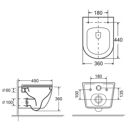 Унитаз подвесной безободковый Azario Blanco AZ-9003WT, смыв Торнадо фото 6