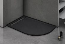 Поддон искусственный мрамор WeltWasser TRR Stone-Bl 120*80, 120*90 черный + сифон + панель