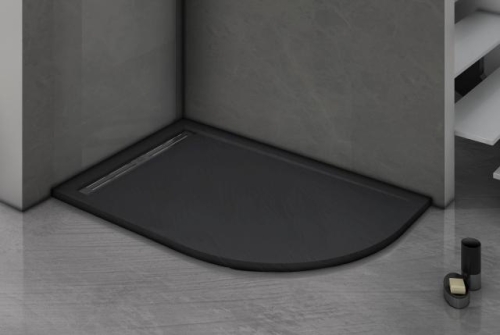 Поддон искусственный мрамор WeltWasser TRR Stone-Bl 120*80, 120*90 черный + сифон + панель