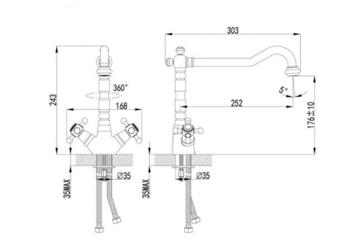 Смеситель для кухни Lemark Vintage LM2805B бронза фото 3