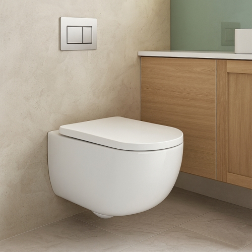 Унитаз подвесной безободковый Azario Campo AZ-1883WH, смыв Торнадо фото 3