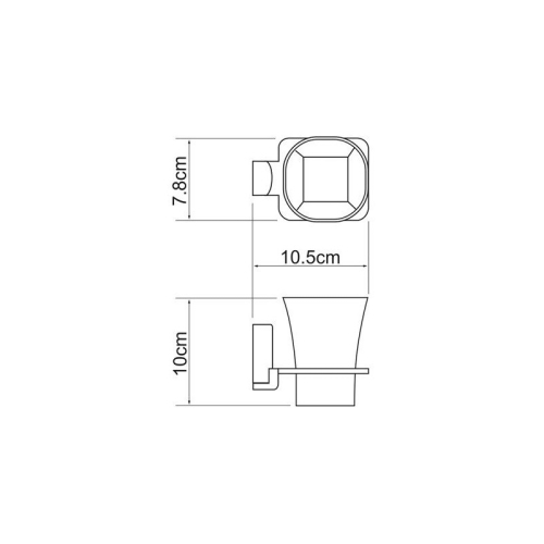 Стакан Wasserkraft Leine K-5028 одинарный хром фото 3