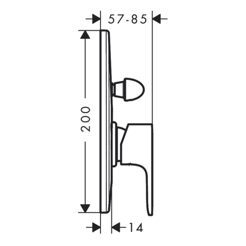 Встраиваемый смеситель для ванны Hansgrohe Rebris E черный 72459670 фото 2