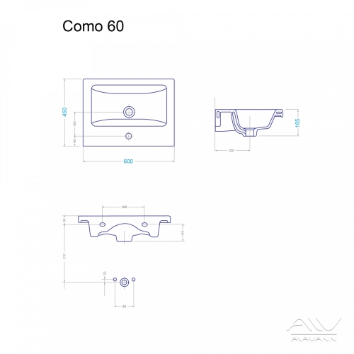 Тумба с раковиной Alavann Silvia 60, 70 напольная белая/серые вставки фото 8